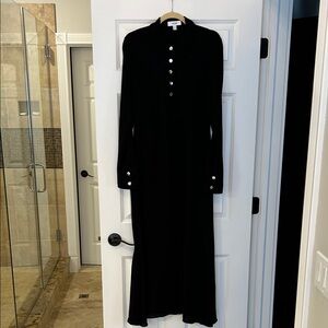 Reiss Black Long Sleeve Dress with Button Details